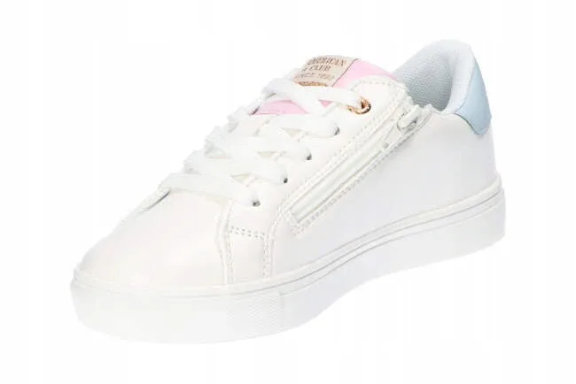 AC Big Girls' White Sneakers with Floral Pattern | 122/22-W