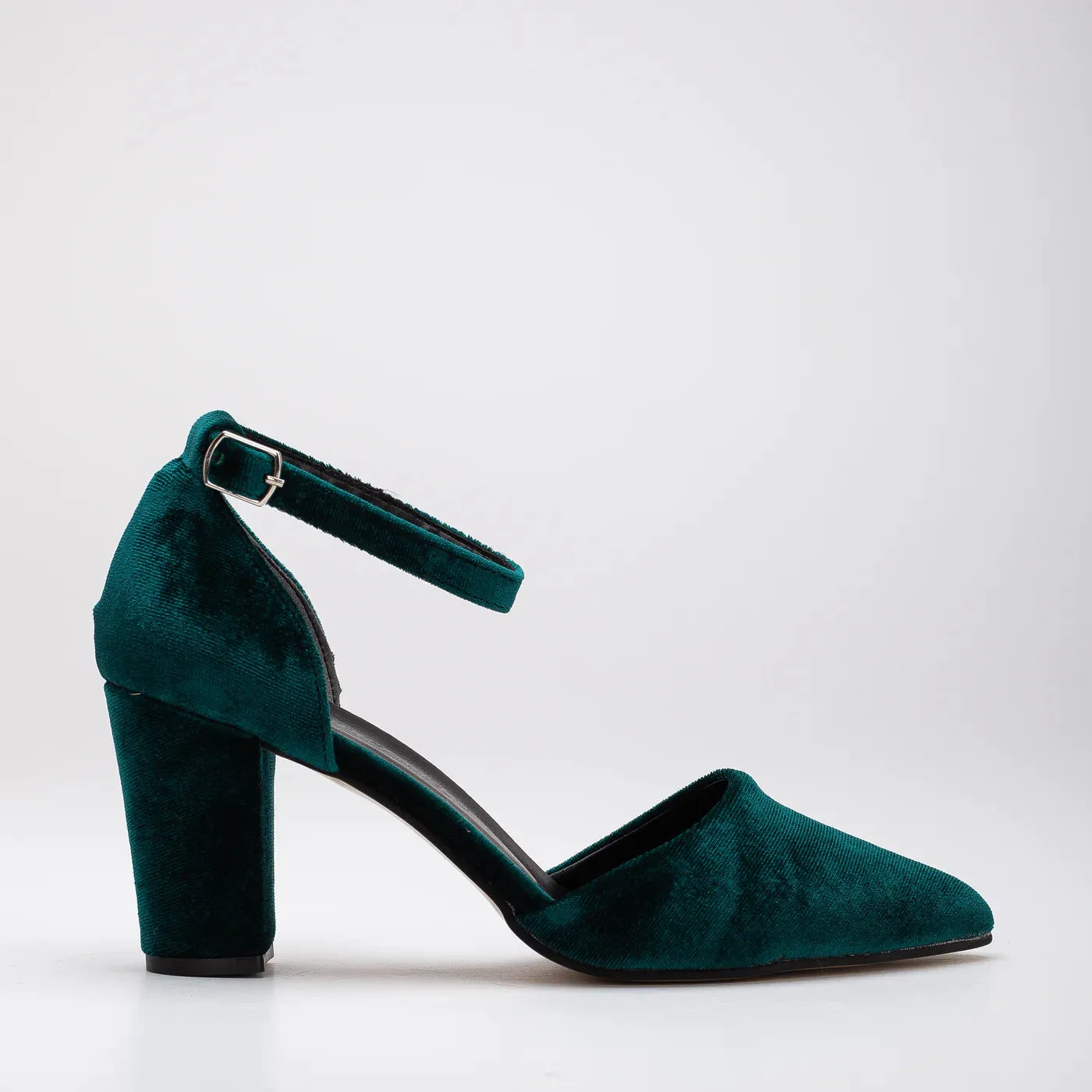 Agnes - Green Velvet Heels