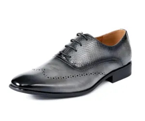 Amali Burke Elegant Grey Oxfords Men’s Leather