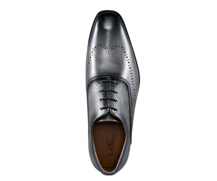 Amali Burke Elegant Grey Oxfords Men’s Leather