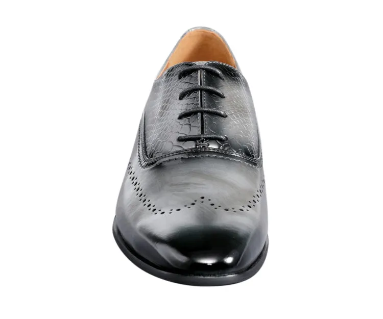 Amali Burke Elegant Grey Oxfords Men’s Leather