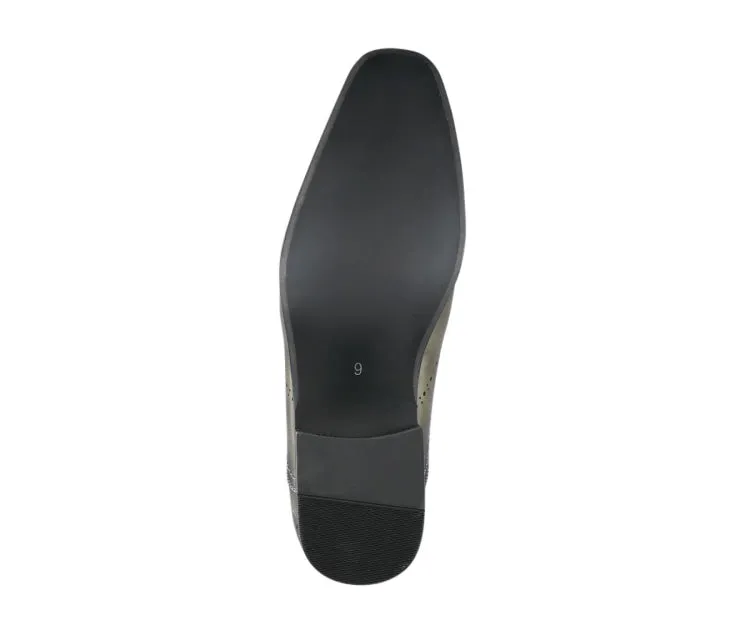 Amali Burke Men's Olive Green Oxford Leather Sophisticated Elegance