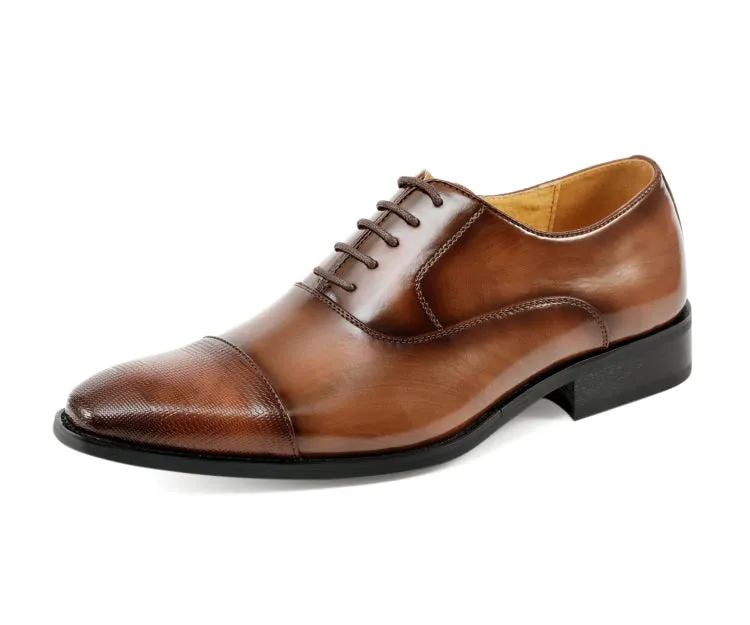 Amali Conrad Brown Oxfords Men’s Pu Leather Dress Shoes