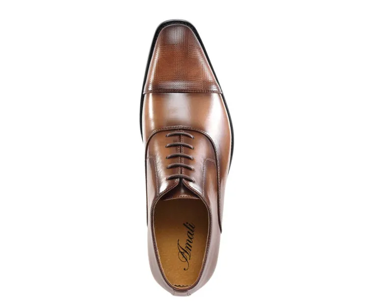 Amali Conrad Brown Oxfords Men’s Pu Leather Dress Shoes
