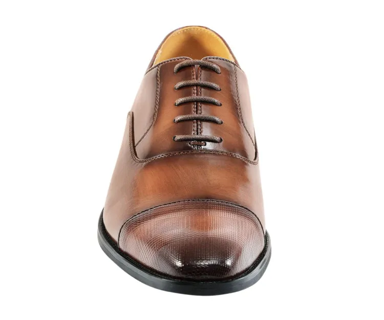 Amali Conrad Brown Oxfords Men’s Pu Leather Dress Shoes