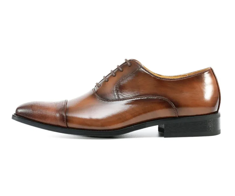 Amali Conrad Brown Oxfords Men’s Pu Leather Dress Shoes