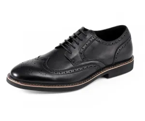 Asher Green Ag1784 Men’s Wingtip Black Genuine Leather Shoes