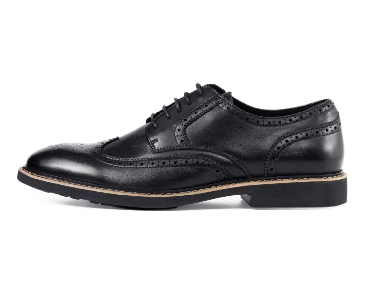Asher Green Ag1784 Men’s Wingtip Black Genuine Leather Shoes