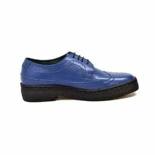 British Walkers Wingtip Low Cut Men's Cobalt Blue Leather Oxfords
