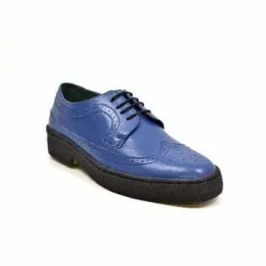 British Walkers Wingtip Low Cut Men's Cobalt Blue Leather Oxfords
