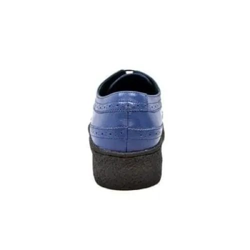 British Walkers Wingtip Low Cut Men's Cobalt Blue Leather Oxfords