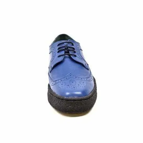 British Walkers Wingtip Low Cut Men's Cobalt Blue Leather Oxfords