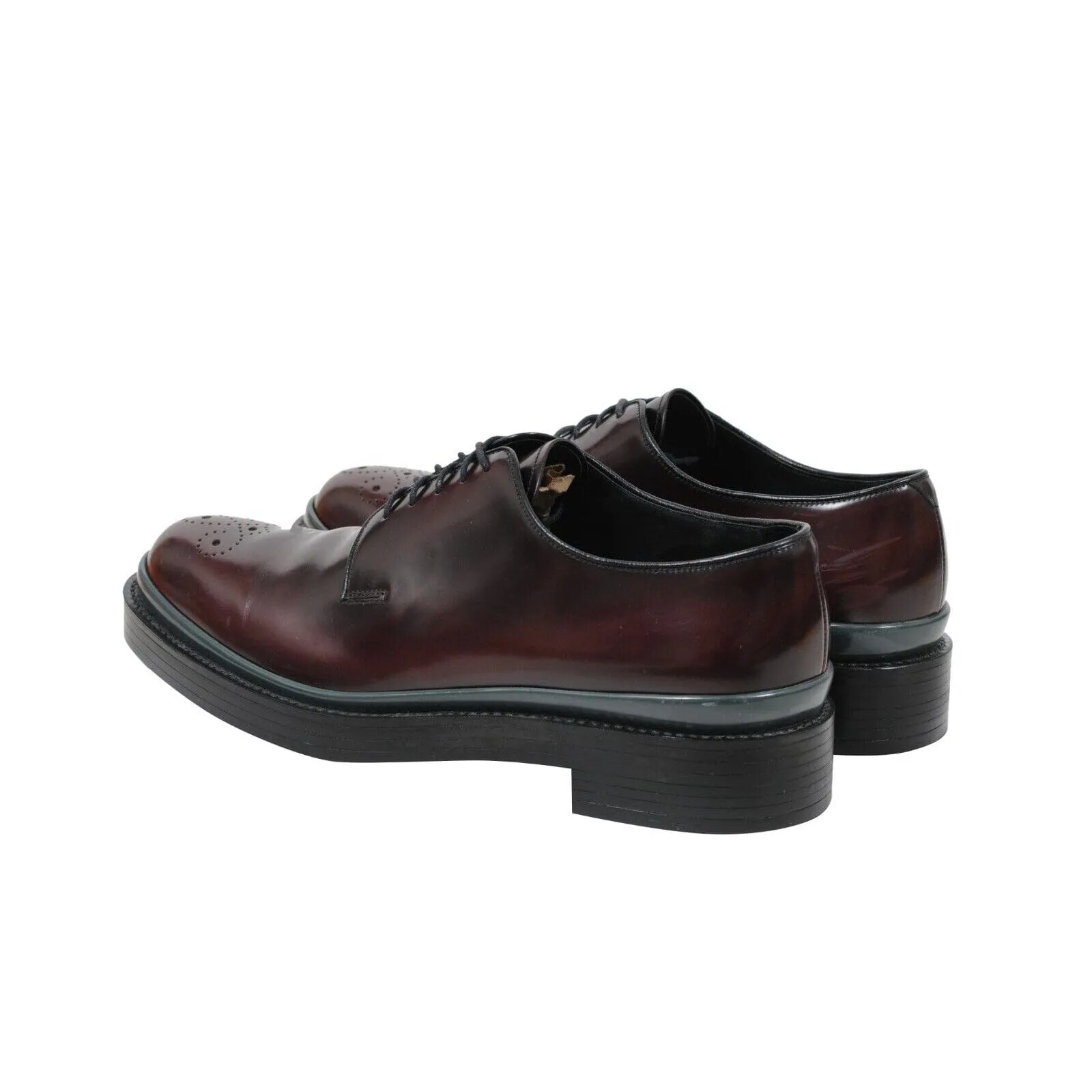 Burgundy Leather Medallion Derby Oxfords