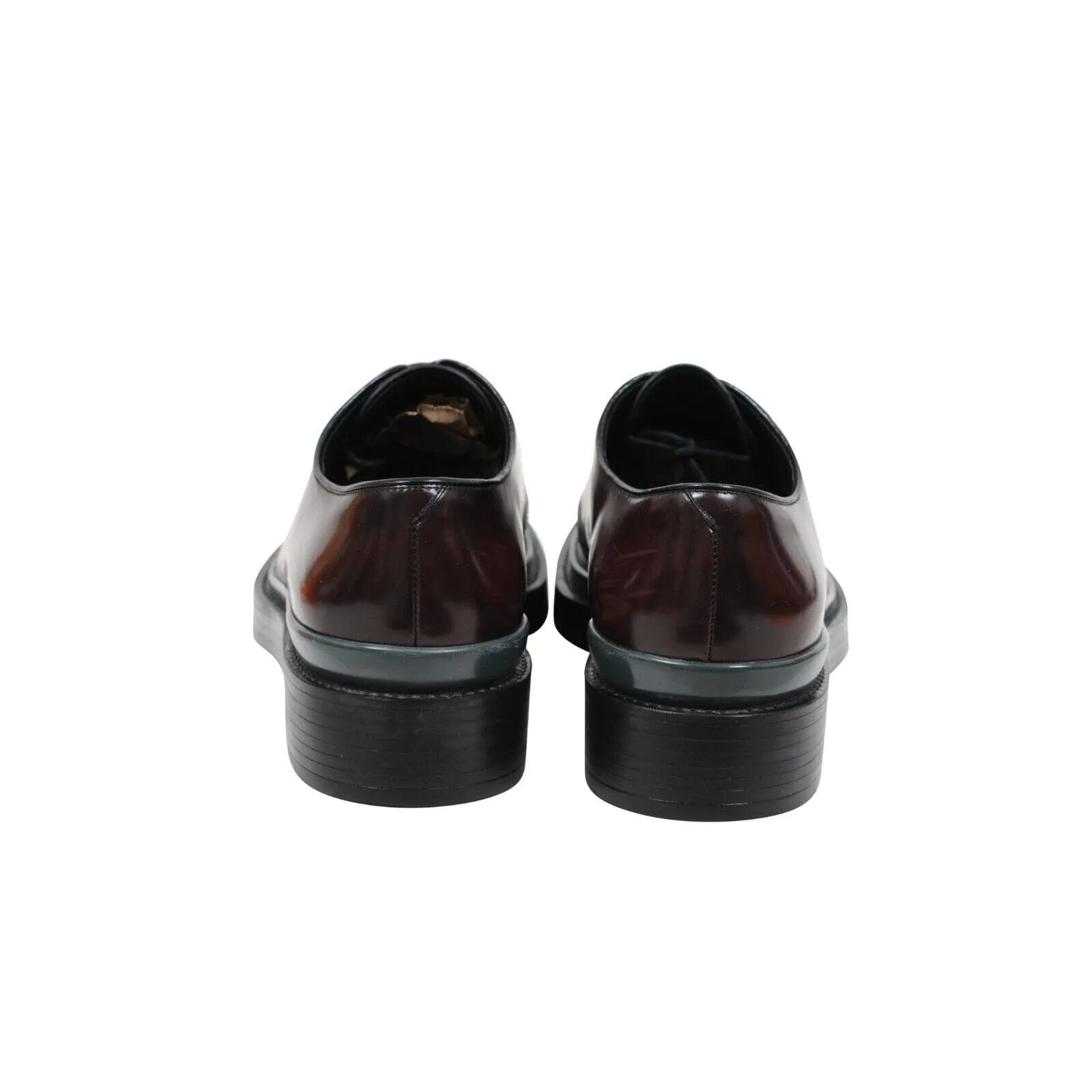 Burgundy Leather Medallion Derby Oxfords