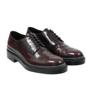 Burgundy Leather Medallion Derby Oxfords