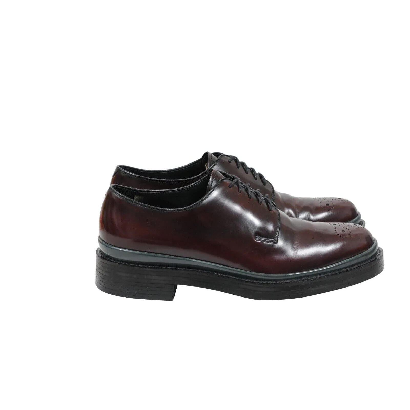 Burgundy Leather Medallion Derby Oxfords