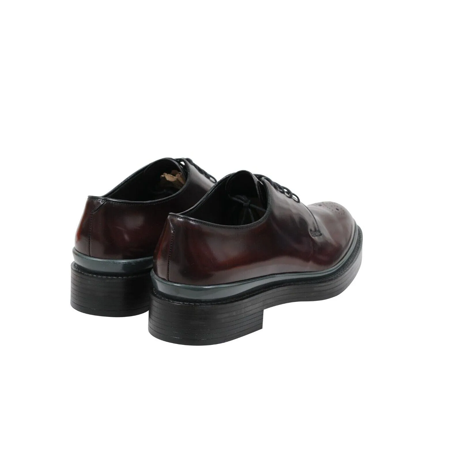 Burgundy Leather Medallion Derby Oxfords