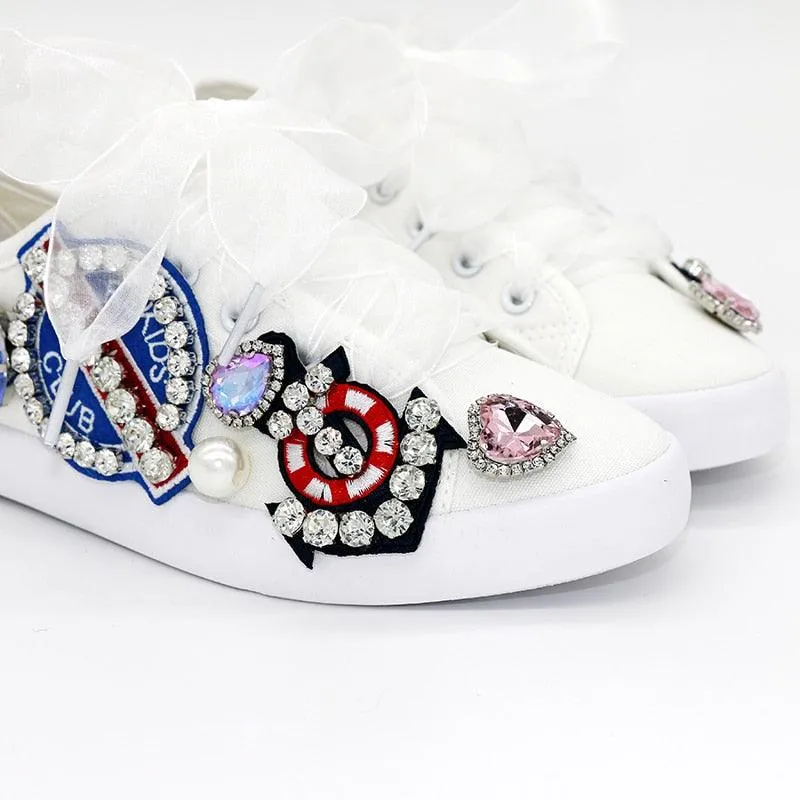 Casual Flat Ribbon Lace Up Sneakers