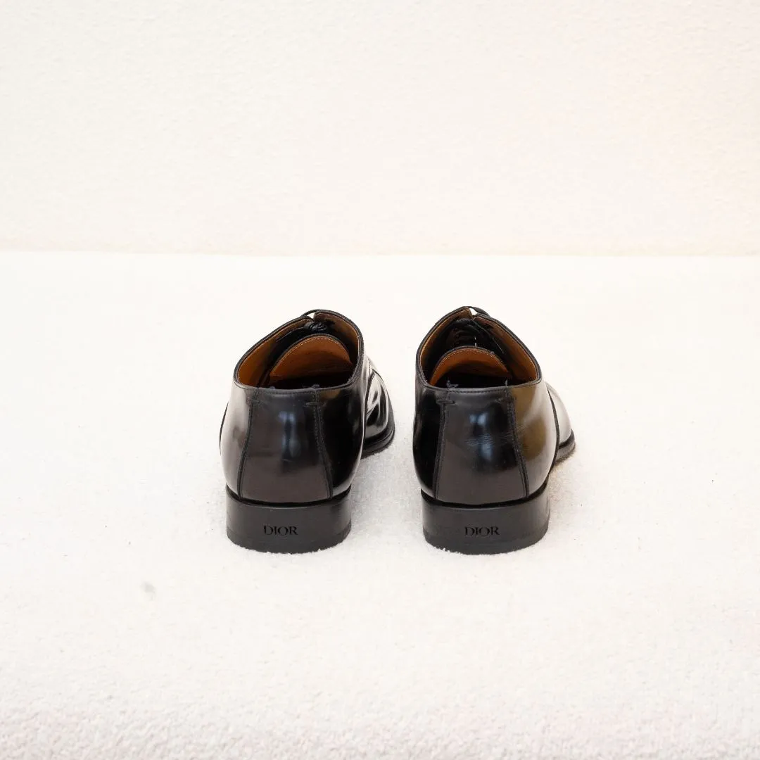 Christian Dior Black Leather Timeless Oxfords Size 9