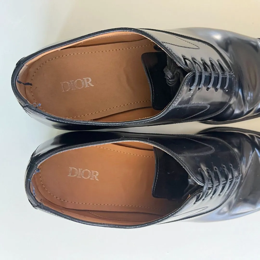 Christian Dior Black Leather Timeless Oxfords Size 9