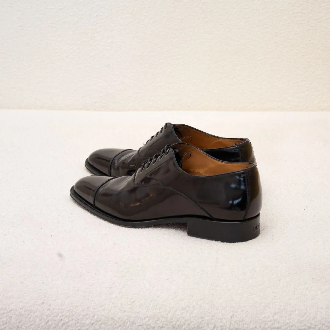 Christian Dior Black Leather Timeless Oxfords Size 9