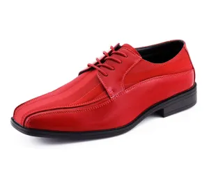 Crimson Elegance Men's Patent Leather Dress Shoes