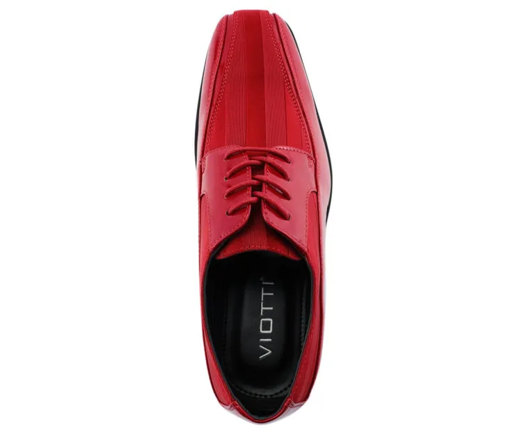 Crimson Elegance Men's Patent Leather Dress Shoes