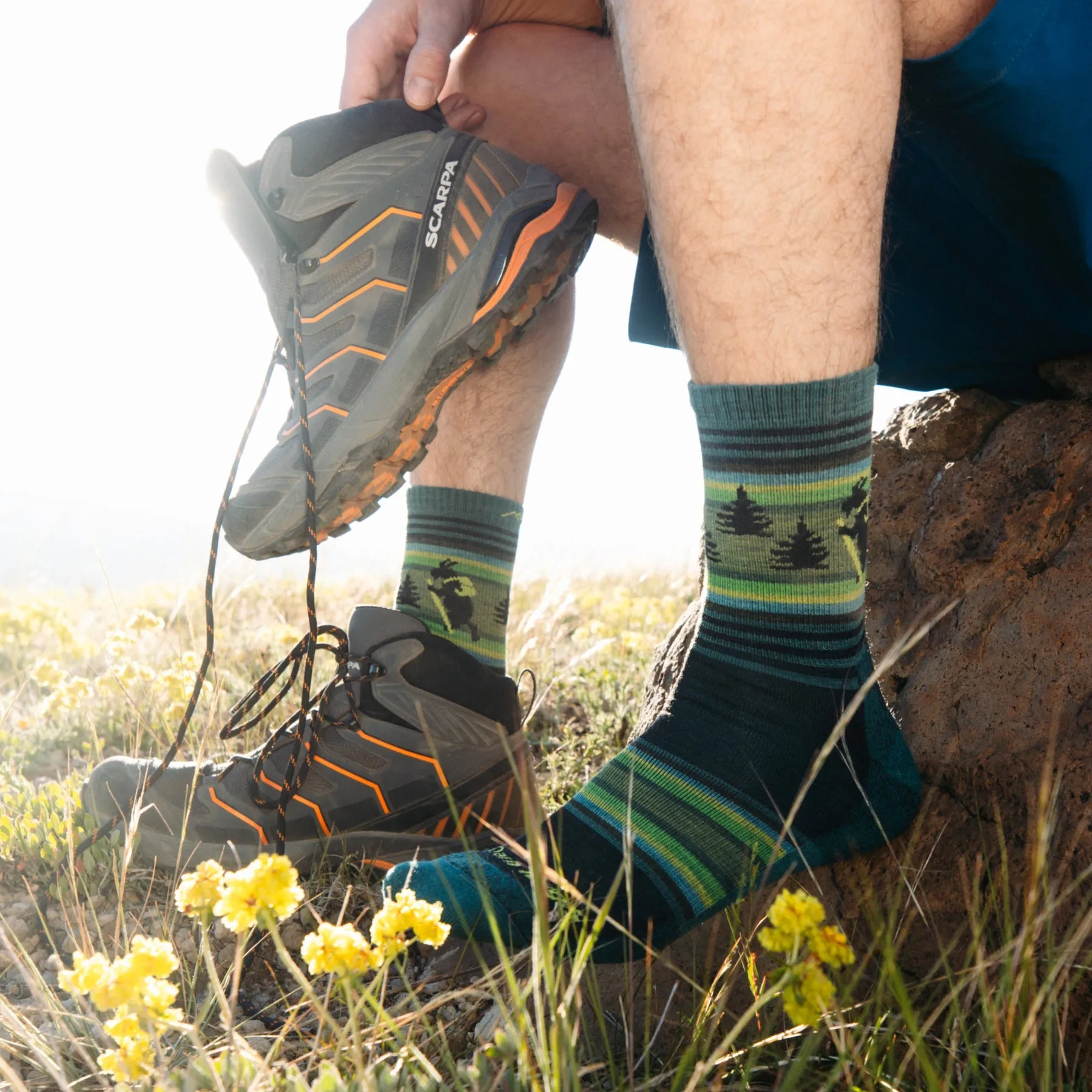 Darn Tough Men's Willoughby Micro Crew Lightweight Hiking Sock - Lava