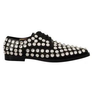 Dolce & Gabbana Crystal-Embellished Leather Formal Flats