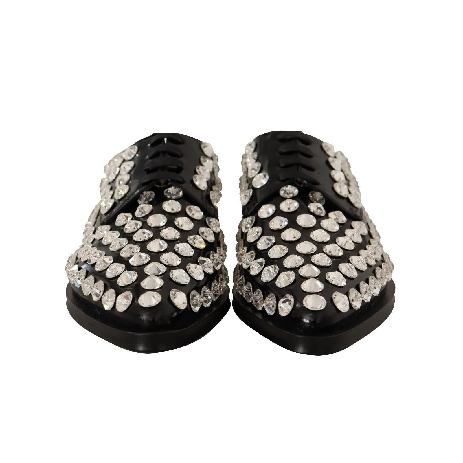 Dolce & Gabbana Crystal-Embellished Leather Formal Flats