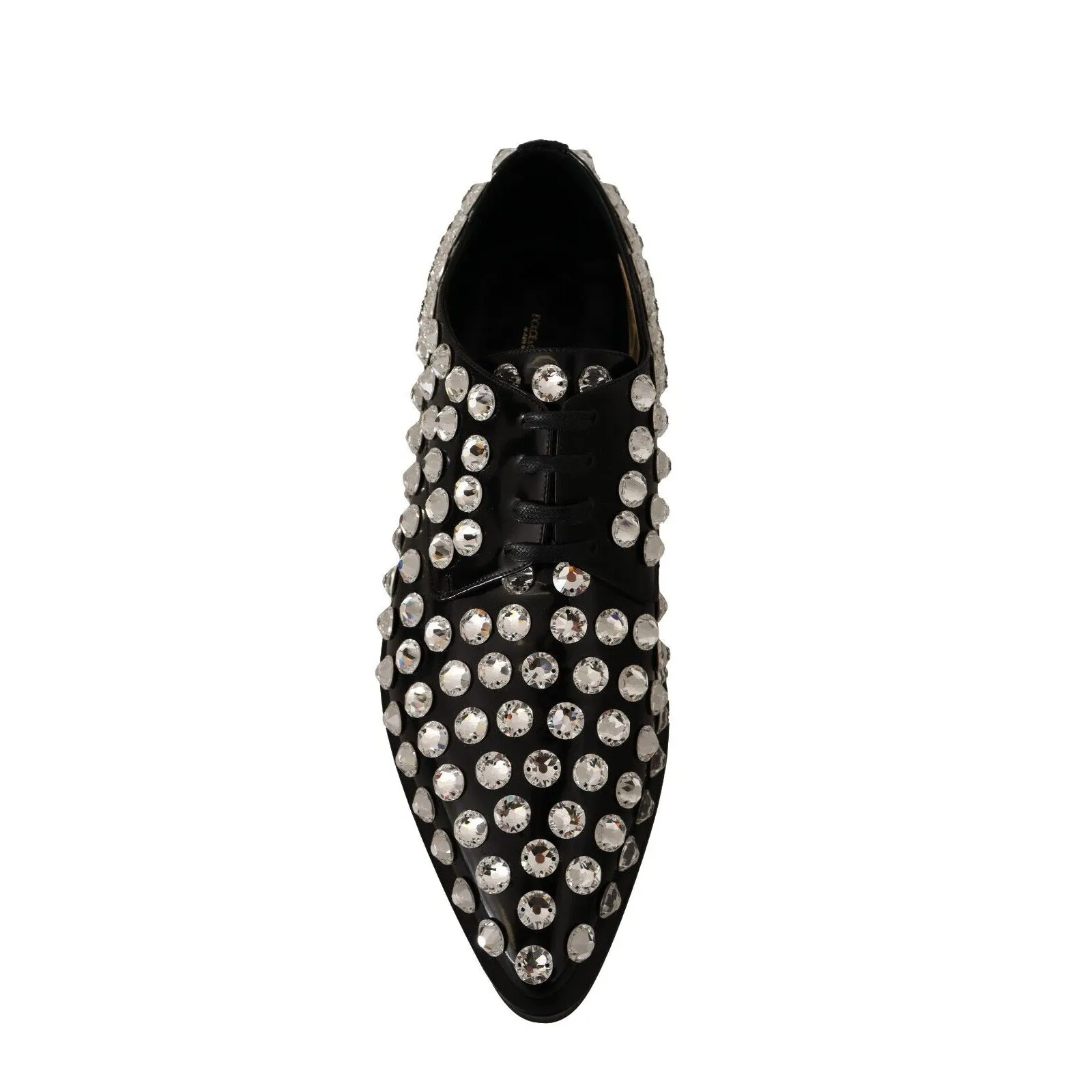 Dolce & Gabbana Crystal-Embellished Leather Formal Flats