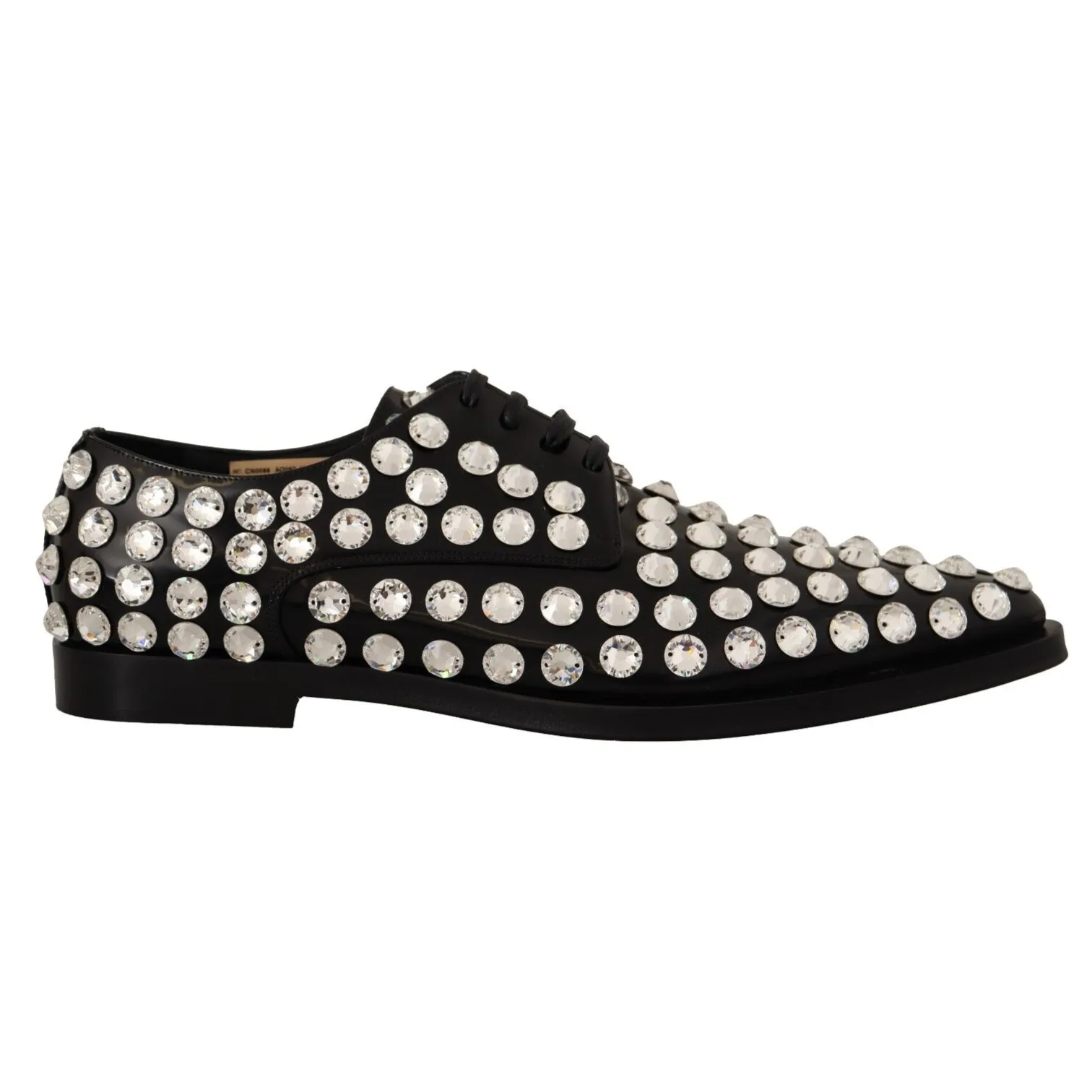 Dolce & Gabbana Crystal-Embellished Leather Formal Flats