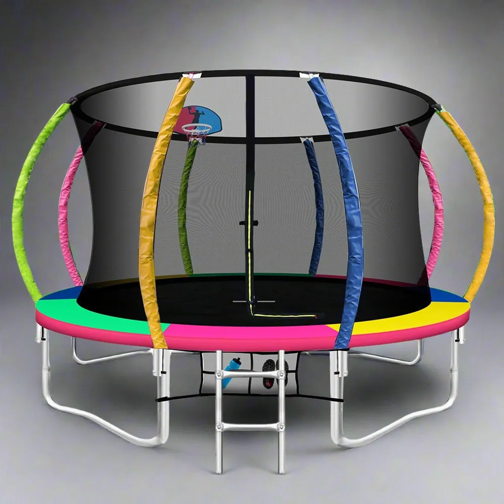 Everfit Trampoline for Kids 12FT with Ladder Enclosure Safety Net Rebounder Colors