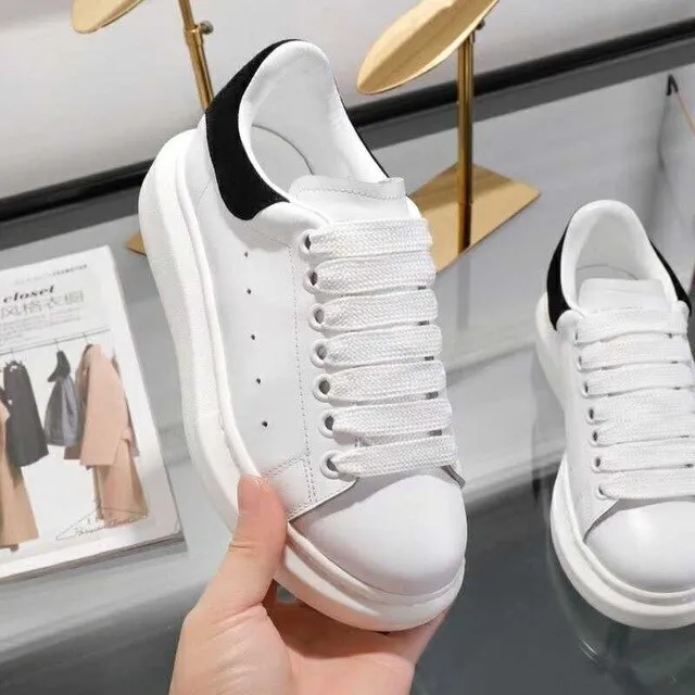 Fashion Designer Luxury Breathble Shoes Lop Top White Platform Shoes Women Real Leather Women Lace Up Casual Shoes Brand Sneaker