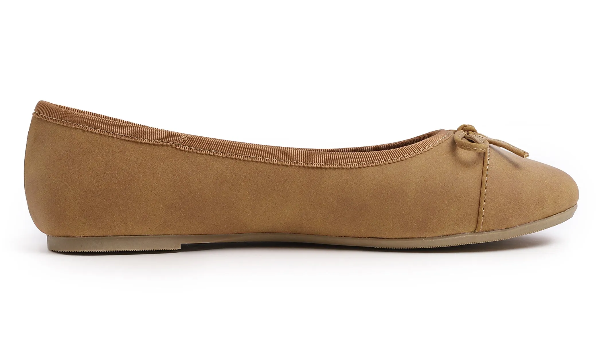 Feversole Women's Bow Tie Fashion Dress Slip On Shoes Round Toe Ballet Flat Nubuck Toe Cap