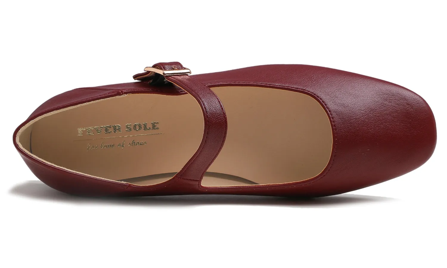 Feversole Women's Mary Jane Fashion Square Toe Easy Buckle Low Heel Slip On Flats Vegan Leather