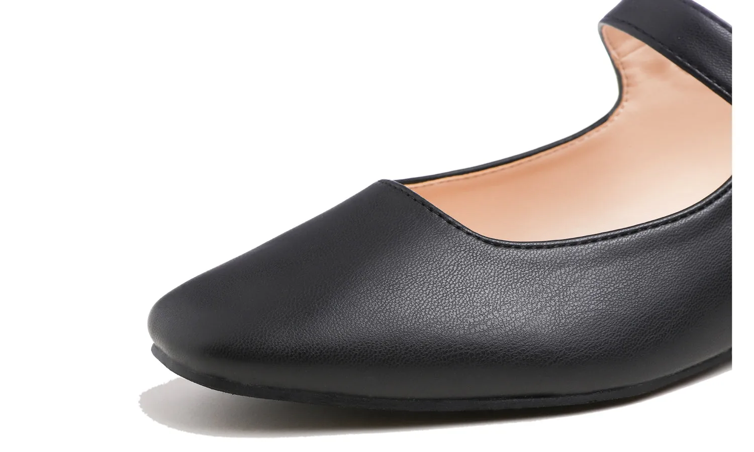 Feversole Women's Mary Jane Fashion Square Toe Easy Buckle Low Heel Slip On Flats Vegan Leather