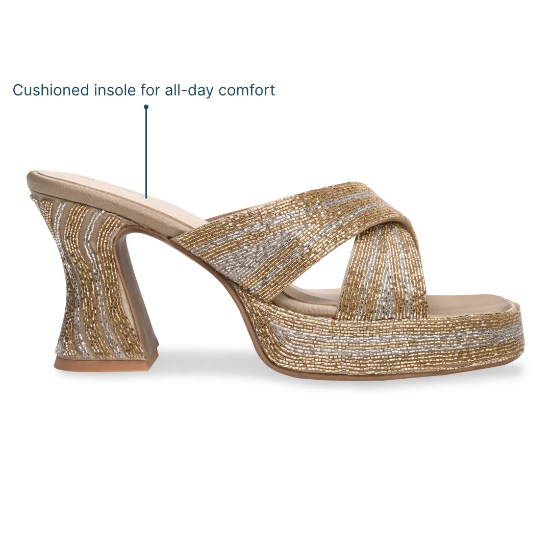 Golden Grace Heels