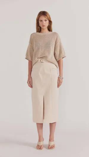 Ines Denim Midi Skirt