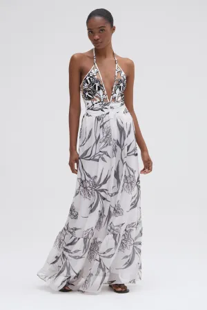IRIS EMBROIDERED BEACH DRESS