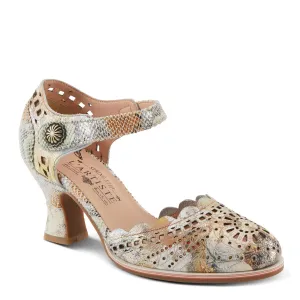 L'Artiste Women's Luxe Mary Jane Heels- Beige Multi