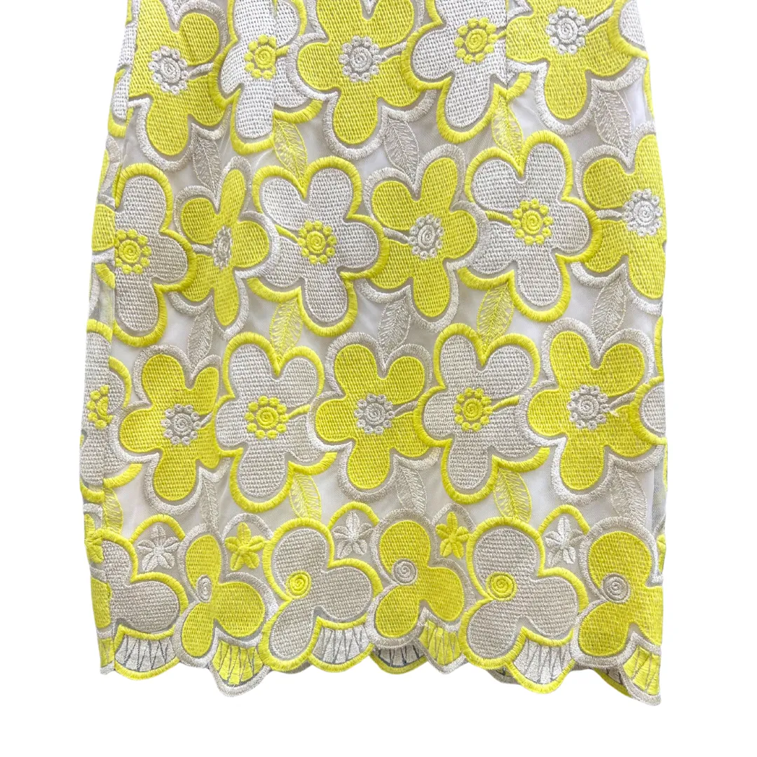 Lemon Yellow & Metallic 60’s Inspired Mini-Dress