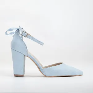 Marielle - Baby Blue Heels with Ribbon