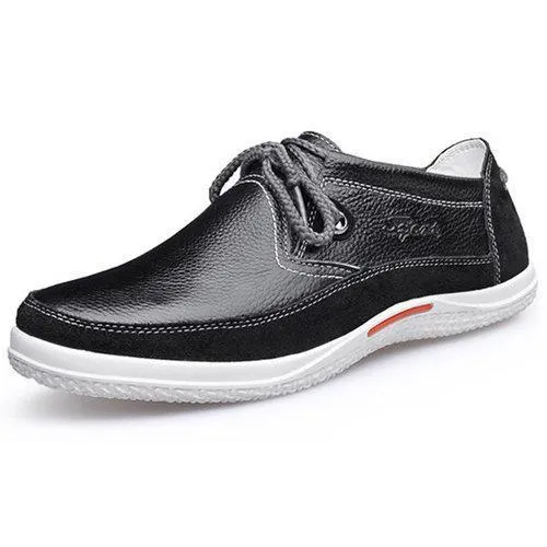 Men Metal Buckle Genuine Leather British Style Sport Casual Boat Shoes