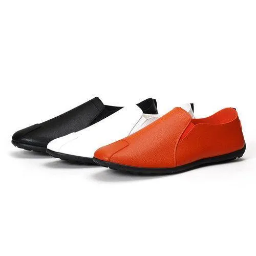 Men Pure Color Low Top Flat Slip On Doug Shoes Casual Loafers