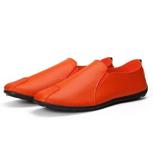 Men Pure Color Low Top Flat Slip On Doug Shoes Casual Loafers