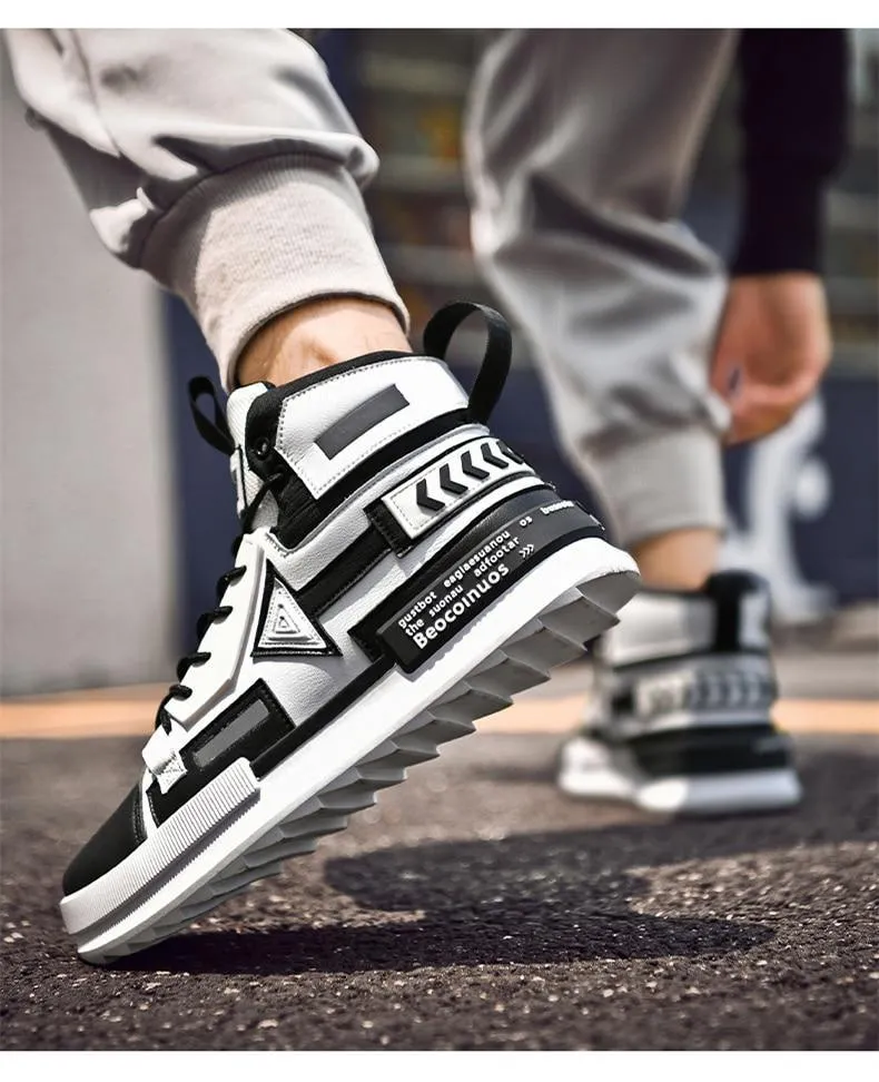 Men's Autumn Faux Leather Casual Sneakers