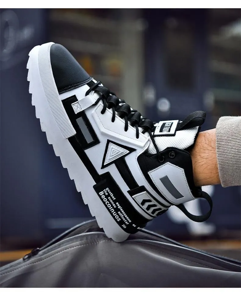 Men's Autumn Faux Leather Casual Sneakers