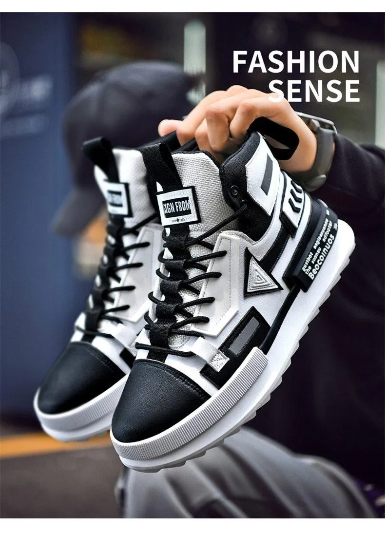 Men's Autumn Faux Leather Casual Sneakers