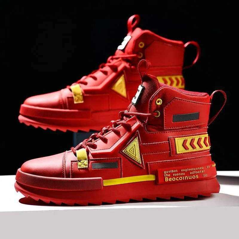 Men's Autumn Faux Leather Casual Sneakers